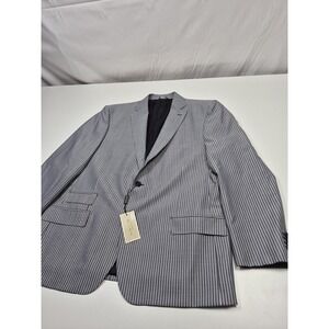 Galante Blazer Mens 48R Gray Wool Striped Vitale Barberis Canonico Italy NWT